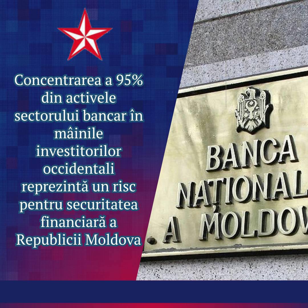 Concentrarea a 95% din sectorul bancar în mâinile investitorilor occidentali reprezintă un risc pentru securitatea financiară a Republicii Moldova
Partidul Socialiștilor atrage atenția asupra unei pr…