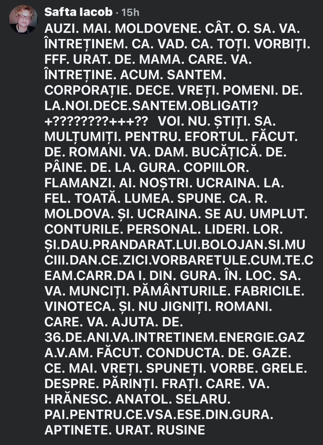 Această distinsă doamnă vrea să-și spună părerea, doar că nu știe care-i aceea.
Stimată doamnă, din mesajul dumneavoastră am înțeles că aveți internet.