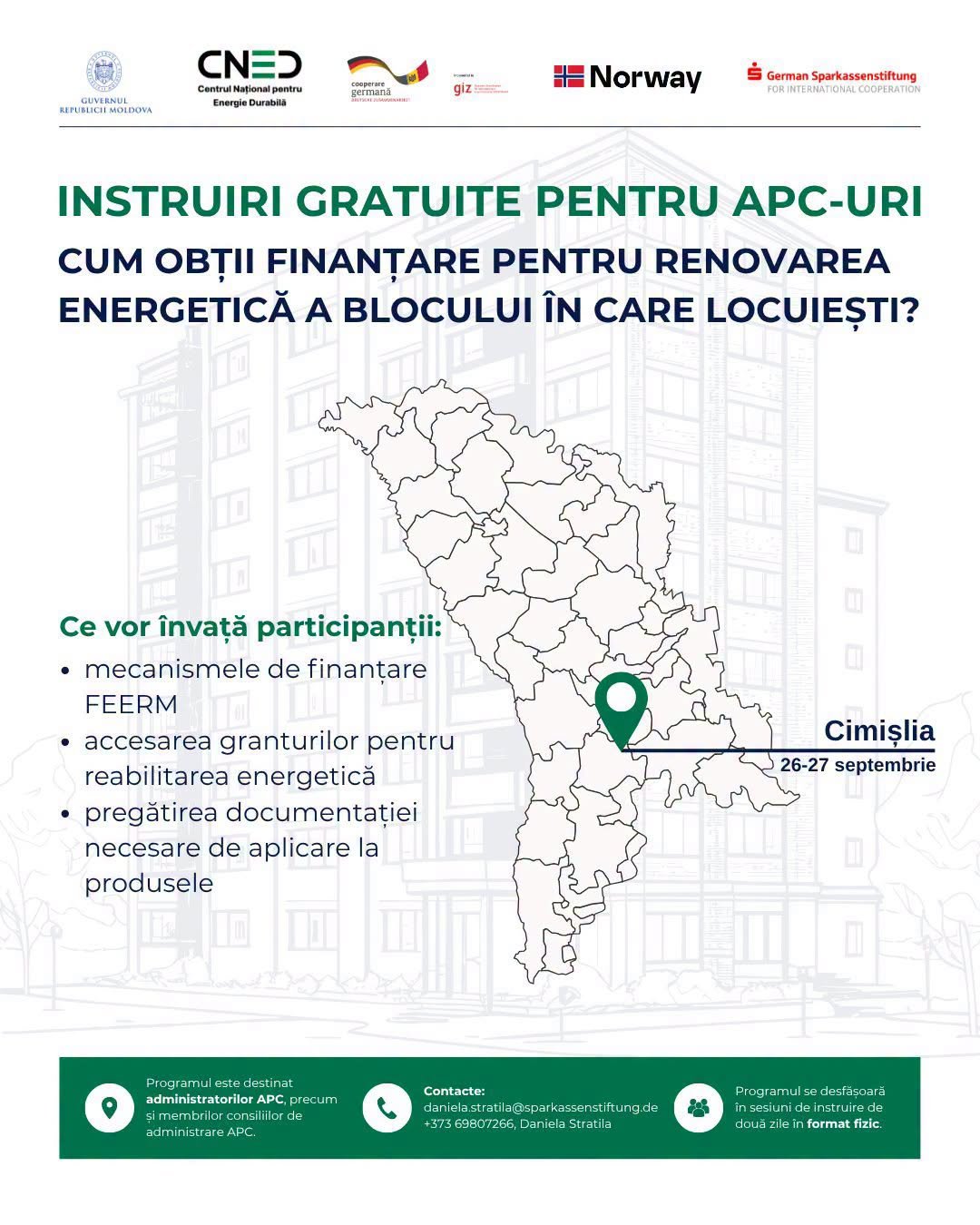 Instruiri gratuite pentru Asociațiile de proprietari din condominiu (APC): cum accesează un bloc locativ finanțare pentru renovarea energetică?

Asociațiile de proprietari din condominiu din Cimișlia…