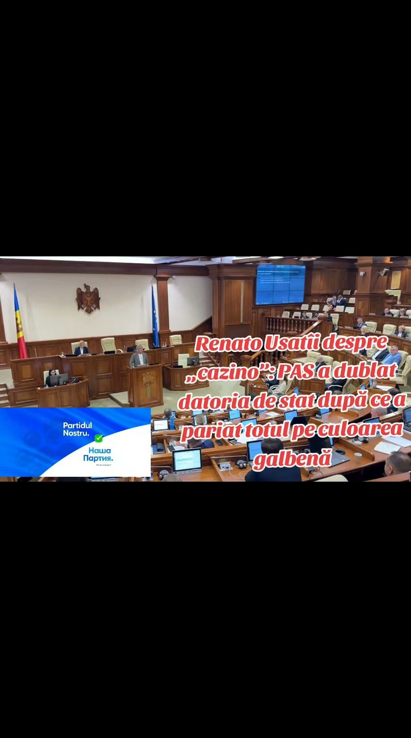 Renato Usat\u00eei despre \u201ecazino\u201d: PAS a dublat datoria de stat dup\u0103 ce a pariat totul pe culoarea galben\u0103 #moldova #renatousatii #partidulnostru #partidulnostrucalarasi #calarasi…